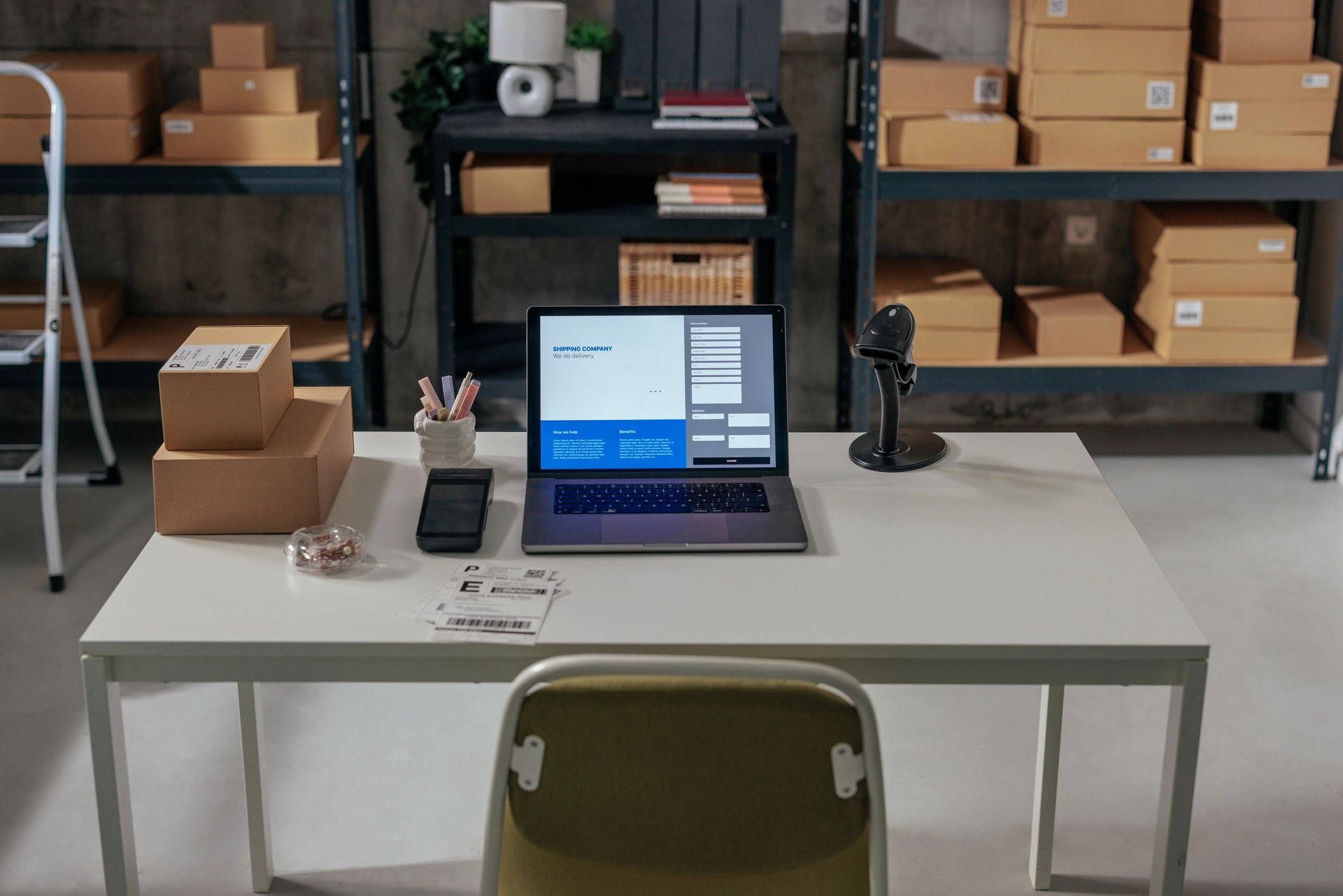 Minimalist warehouse office representing Shiply Fulfillment's Houston facility